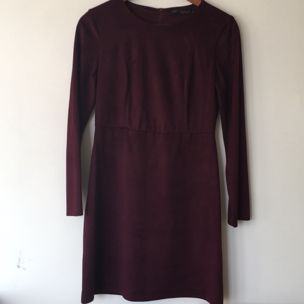 Zara suede burgundy dress
